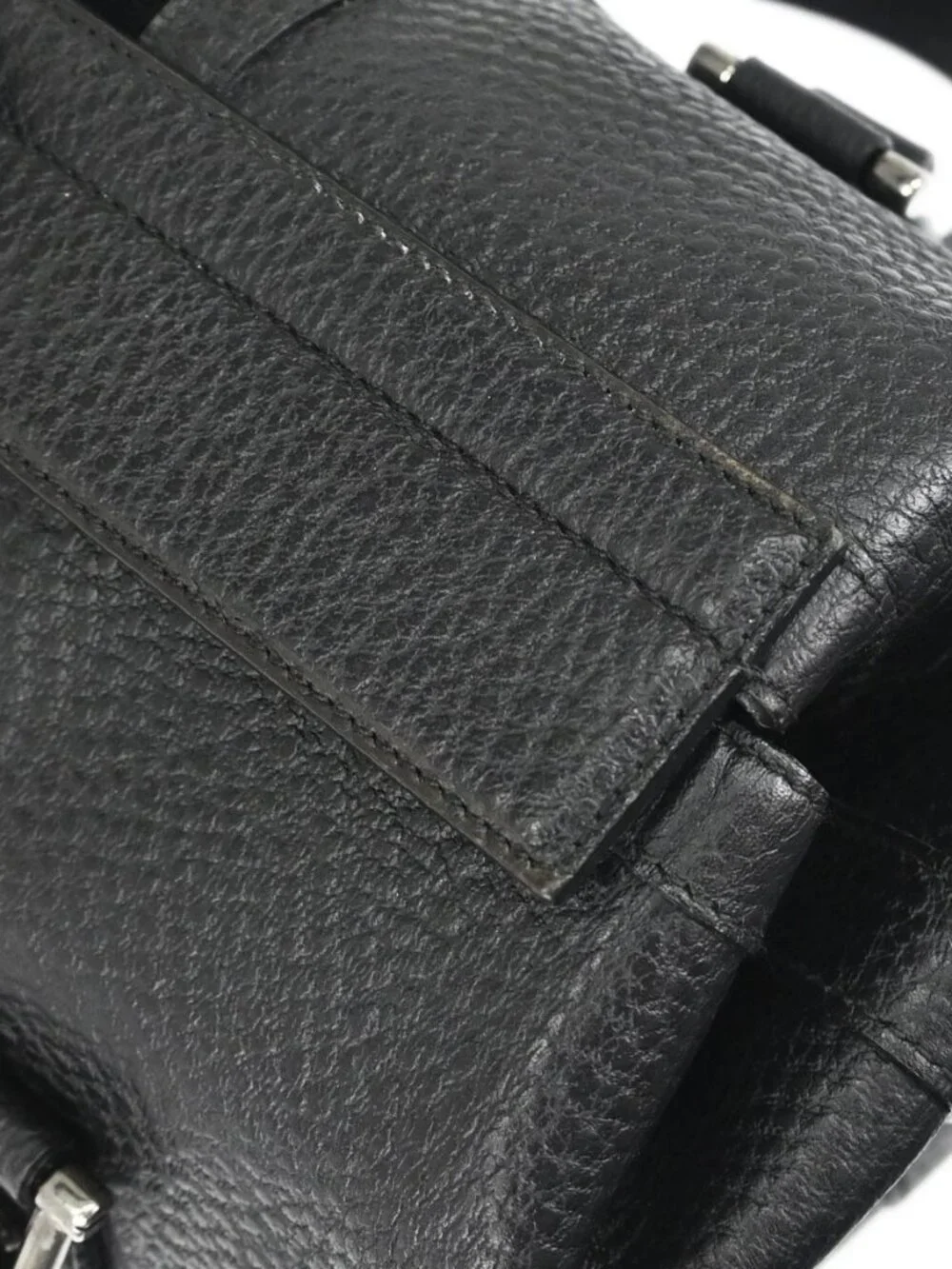 Gucci Black Leather Sherry Line Treasure Duffle Handbag 146002